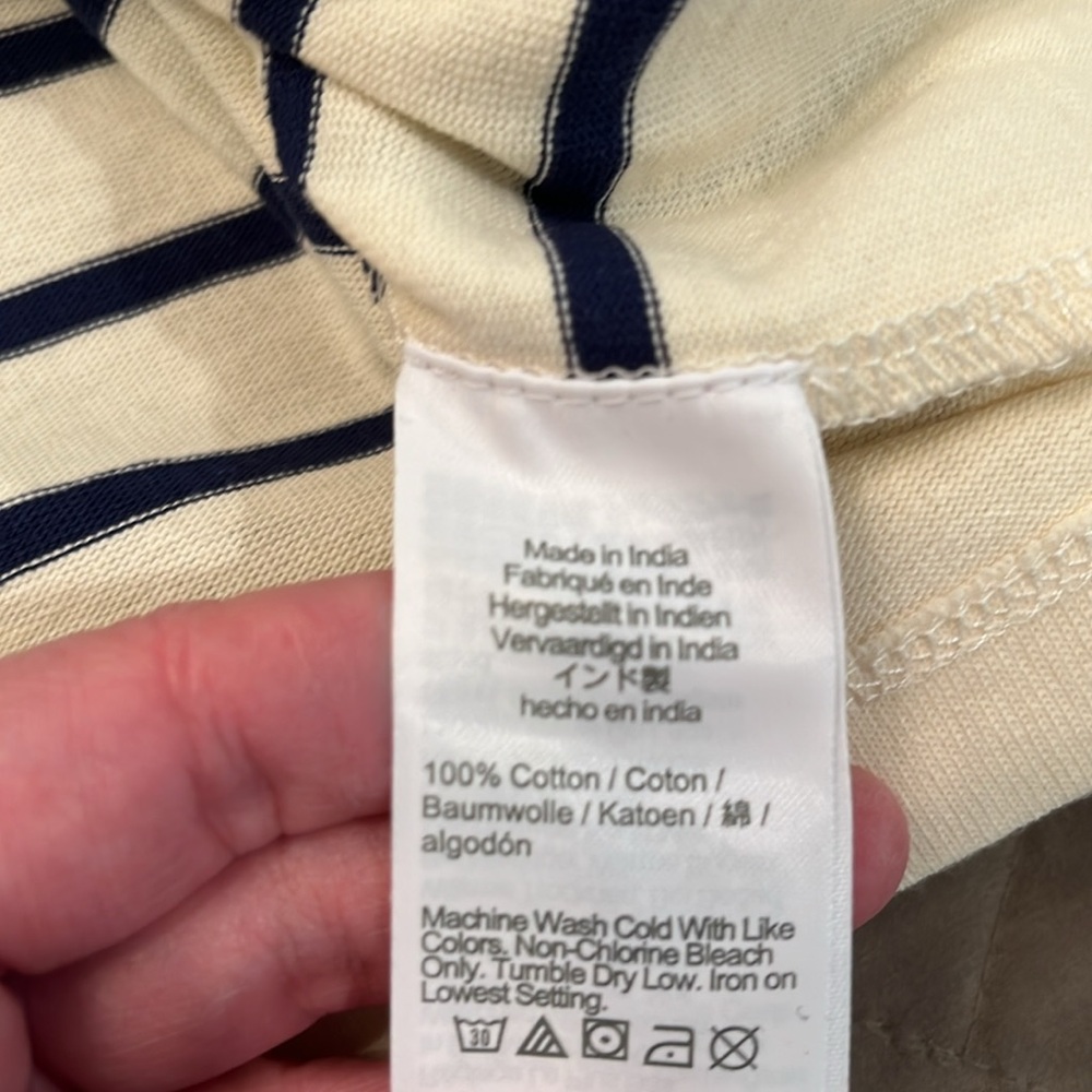 J. Crew Cropped Boatneck T-shirt with Buttons in Mariner Cotton/NWT/M - Picture 9 of 13